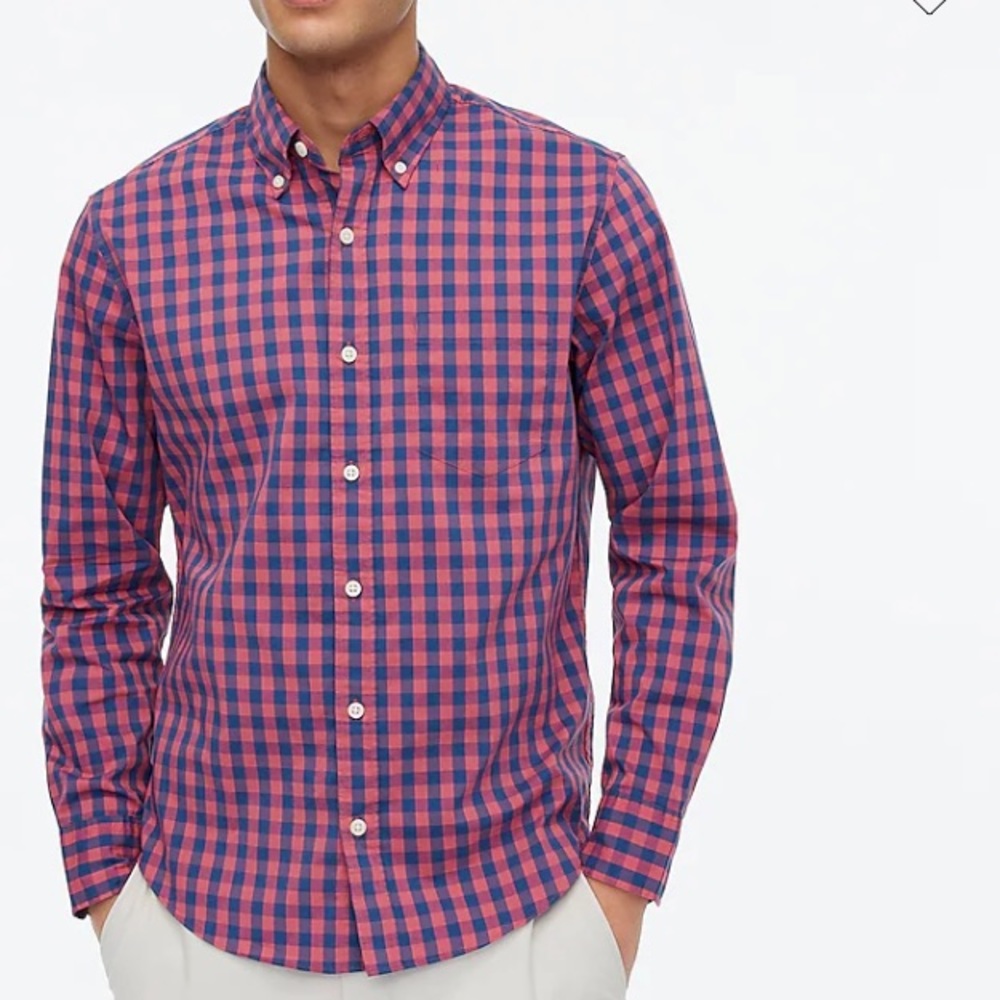 J CREW Secret Wash Shirting Classic Stretch Long Sleeves Plaid Shirt | S